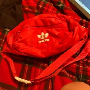 Red adidas fanny pack